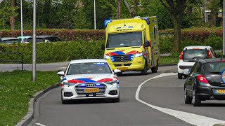 Spoedtransport verkeerspolitie Rotterdam begeleid ambulance van af melding in Sliedrecht [upl. by Turtle]