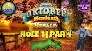 Master QRFR Hole 1  Par 4 EAGLE  Oktober Meadows 9hole cup Golf Clash Guide [upl. by Anaert]