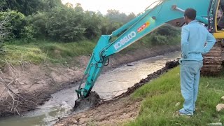 KOBELCO Excavator Restore the canal at rural [upl. by Trefor369]