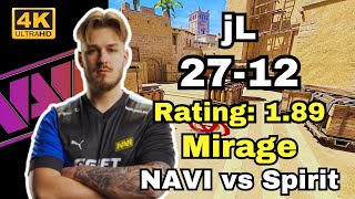 NAVI jL 2712 vs Spirit Mirage  EPL S20  Sep 20 2024 cs2 pov [upl. by Llenyr527]