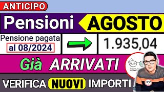 ANTICIPO⚡️ PENSIONI AGOSTO 2024 ➡ CEDOLINI IMPORTI ARRIVATI❗️VERIFICA RIMBORSI 730 AUMENTI CONGUAGLI [upl. by Ennaehr]