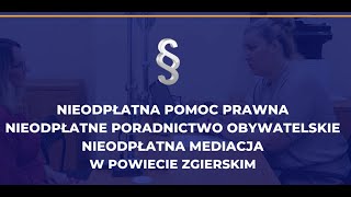 Nieodpłatna pomoc prawna w powiecie zgierskim [upl. by Sontag]