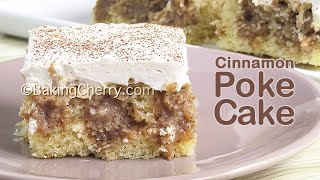 FLUFFY AND MOIST CINNAMON ROLL POKE CAKE  Easy Recipe  So Yummy and Delicious  Baking Cherry [upl. by Hollah]