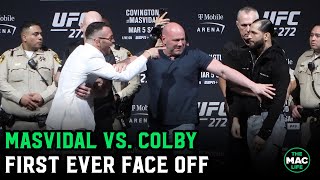 Colby Covington vs Jorge Masvidal First Face Off  UFC 272 Press Conference [upl. by Liliane756]