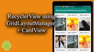 Recyclerview using GridLayoutManager  Cardview  Android Lists  01 [upl. by Adnalro613]