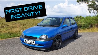 MY 300BHP CORSA B C20LET FIRST DRIVE [upl. by Yffat]