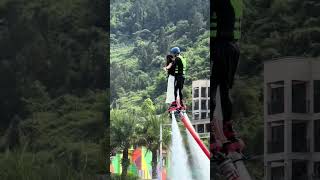 Flyboard montage  water jetpack water world this is to high shorts [upl. by Ennaeirrac438]