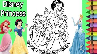 Coloring Disney Princess AuroraSnow White And princess Cinderella coloring book pagedrawing [upl. by Upshaw]