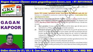 Class 8 Agricultural Income  Introduction Income Tax AY 202425 [upl. by Bord]