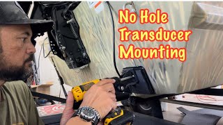 NO HOLES Solution for Mounting your Transducer on the Stern  trackerboats tinyboatnation tinboat [upl. by Dylana]