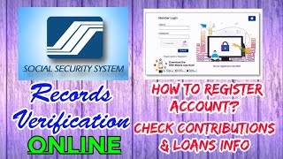 How to Check SSS Contribution and Loan Status  SSS Online Verification 2021 [upl. by Idleman]