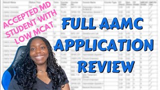 FULL AMCAS APPLICATION REVIEW WITH LOW MCAT 20232024 How to get accepted with low MCAT [upl. by Leta3]