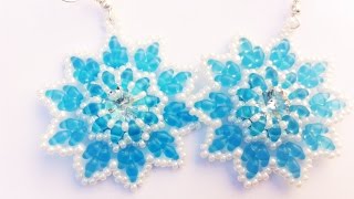 DIY tutorial orecchini con superduo e swarovski  quotOrecchini Jeanne quot  earrings superduos [upl. by Nillad]