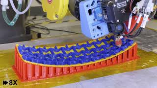 NonPlanar Slicing and Printing of a Reentrant Honeycomb Sandwich Panel [upl. by Suirrad]