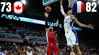 France vs Canada France Stuns Canada in Olympic Basketball Quarterfinals [upl. by Alusru]