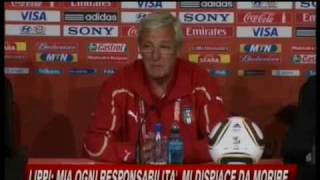 Lippi E tutta colpa mia Mondiali 2010 eliminazione Italia [upl. by Carmina604]