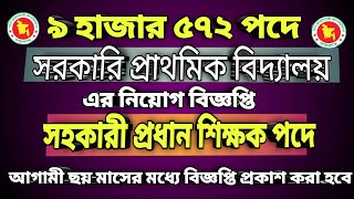 ৯ হাজার ৫৭২ পদে সহকারী প্রধান শিক্ষক পদে নিয়োগ বিজ্ঞপ্তি job circular 2024 চাকরির নিয়োগ ২০২৪ [upl. by Halak198]