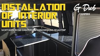 Installation of interior units  NRCC roadtrip  Self built DIY VW T5 camper conversion [upl. by Robi]