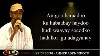 AHMED ADEN SIIDOW  IN JACAYLKU HALIS YAHAY  HEES QORAN  SOMALI LYRICS SONG [upl. by Nnawaj]