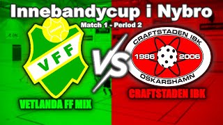 Innebandycup i Nybro  Match 1 Vetlanda FF Mix  Craftstaden IBK Period 2  SimRäv [upl. by Aroda152]