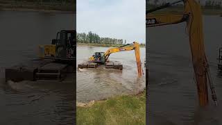 ลอยน้ำได้ด้วยหรอ นึกว่าเรือ harvest agriculture technology machinetv Backhoe idea ครีเอเตอร์ [upl. by Mufi623]