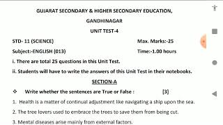 11th sci English paper Solution Unit test  4 October [upl. by Anik]