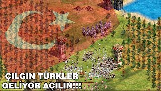 AoE2  ÇILGIN TÜRKLER GELİYOR AÇILIN  Turks  Türkçe [upl. by Hoshi667]