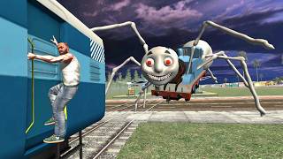 Franklin Fight Horror Thomas Train in Indian Bike Driving 3D [upl. by Elsi]