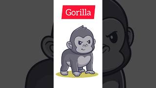 I am Gorilla 🦍 Animal names for kids  Gunnu Baby Video [upl. by Ecirtac]