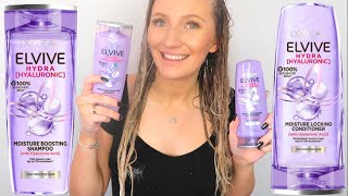 LOREAL ELVIVE HYDRA HYALURONIC ACID SHAMPOO amp CONDITIONER REVIEW  THE BEST HAIR CARE FOR DRY HAIR [upl. by Anhsirk]