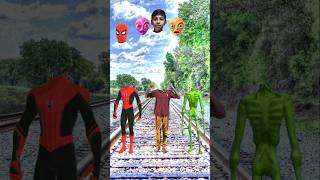 Green siren vs Spiderman and me head matching game funny VFX shorts [upl. by Einnim264]