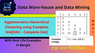 Agglomerative Hierarchical Clustering using Complete link HAC  Complete Link  in Bangla [upl. by Milinda749]