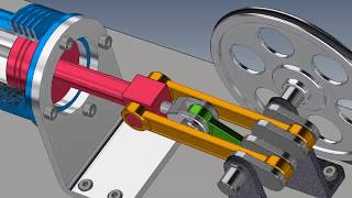 Stirling Engine Beta Type Model Animation [upl. by Timmons]