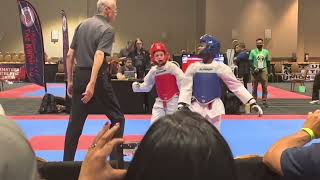 2022 NATIONAL AAU TAEKWONDO CHAMPIONSHIPS  JAYDEN NGUEFANG BLUE  MATCH 1 TNT  CTA [upl. by Nurav383]