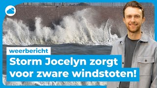 Weerbericht zware windstoten door storm Jocelyn [upl. by Maitland]