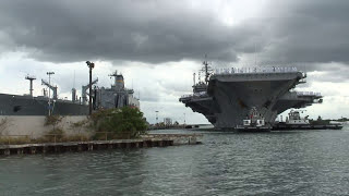 USS Kitty Hawk Sails into Pearl Harbor [upl. by Dagall]