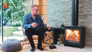 SIA  Eco Design Ready Ecosy Panoramic 5kw Stove Demo [upl. by Kyd818]