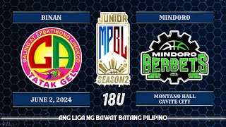 Junior MPBL Season 2  Biñan Tatak Gel VS Mindoro Berbets  18U [upl. by Conroy]