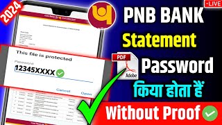 PNB Account Statement Pdf Password  Punjab National Bank Statement Pdf Password  Pdf Password [upl. by Ennael]