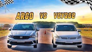 FIAT ARGO 10 vs VOYAGE G5 10  DRAG RACE  ANTIGO vs MODERNO [upl. by Eninahpets]