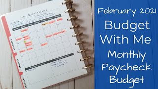 February 2021 Paycheck Budget With Me  Zero Based Budgeting  Monthly Income [upl. by Marve]