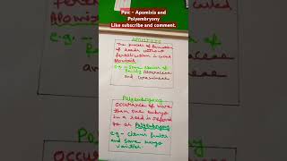 Apomixis and polyembryony  class 12  neet  biology motivation👍❤️ kids subscribe Karo [upl. by Airamas998]