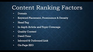 Content Ranking Factors  How To Rank On SERP [upl. by Madelyn800]