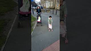 BABY PUSHING STROLLERDOLL IN STROLLERBABY DOLL IN BUGGYCUTE BABY BABYBABY IN BUGGY SHORTS FEED [upl. by Leisam]