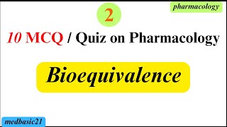 MCQs of Bioequivalence  Pharmacology  AUC  MSC  C max  Tmax  pharmacokinetics   AUC score [upl. by Larissa]