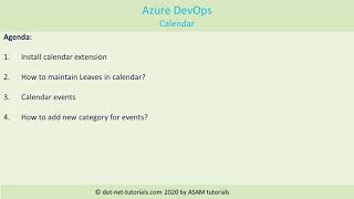 AzureDevOps Calendar  AzureDevOps Calendar Days Off or Leaves  AzureDevOps Calendar Events [upl. by Binni]