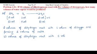 If 10 volumes of dihydrogen gas react with five volumes of dioxygen gas how many volumes of [upl. by Lauryn565]