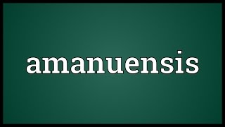 Amanuensis Meaning [upl. by Neeroc]