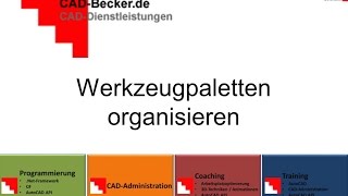 AutoCAD Werkzeugpaletten organisieren [upl. by Yetty546]