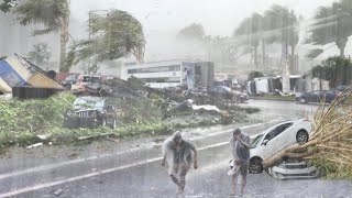 Mass evacuation in China Super typhoon Bebinca destroys factories homes and cars in Shanghai [upl. by Acirat]